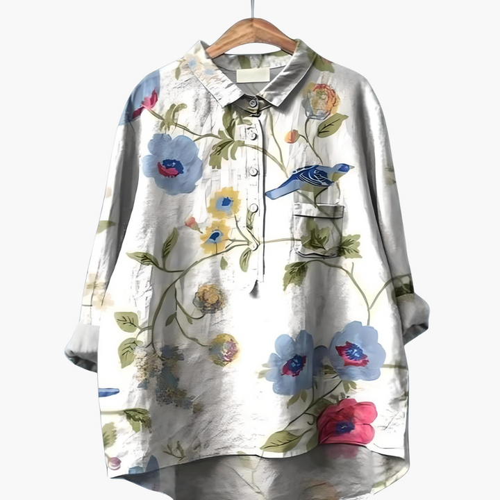 Floral Print Long Sleeve Blouse - Lightweight Summer Tops for Women, Stylish Casual Wear 12
