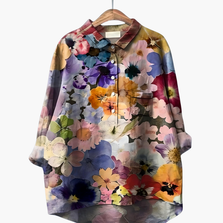 Floral Print Long Sleeve Blouse - Lightweight Summer Tops for Women, Stylish Casual Wear 2