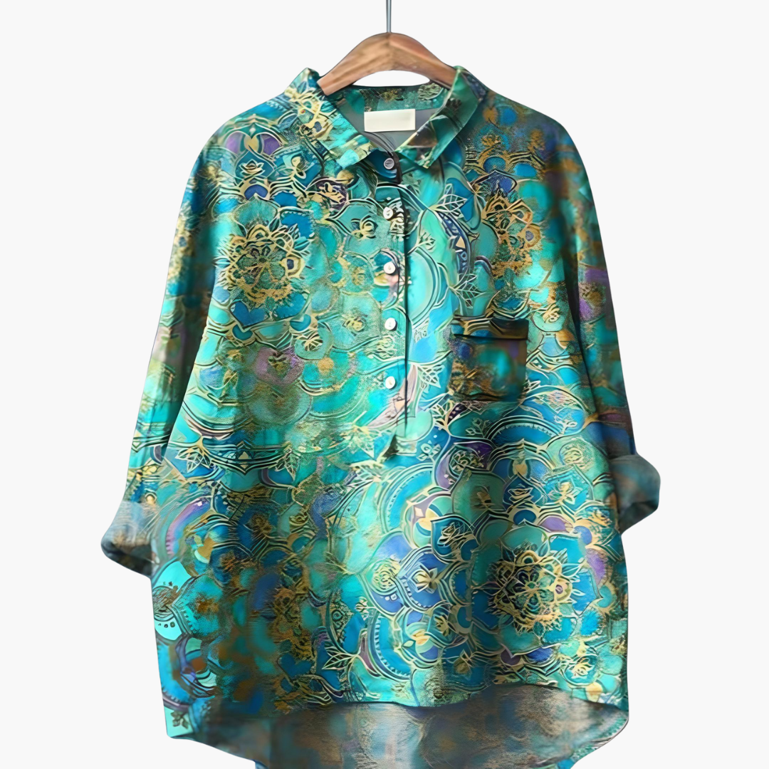 Floral Print Long Sleeve Blouse - Lightweight Summer Tops for Women, Stylish Casual Wear 3