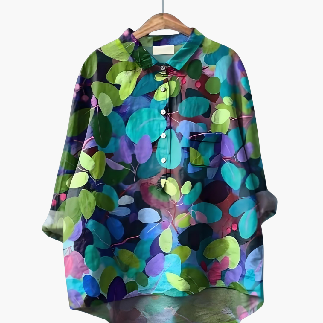 Floral Print Long Sleeve Blouse - Lightweight Summer Tops for Women, Stylish Casual Wear 4