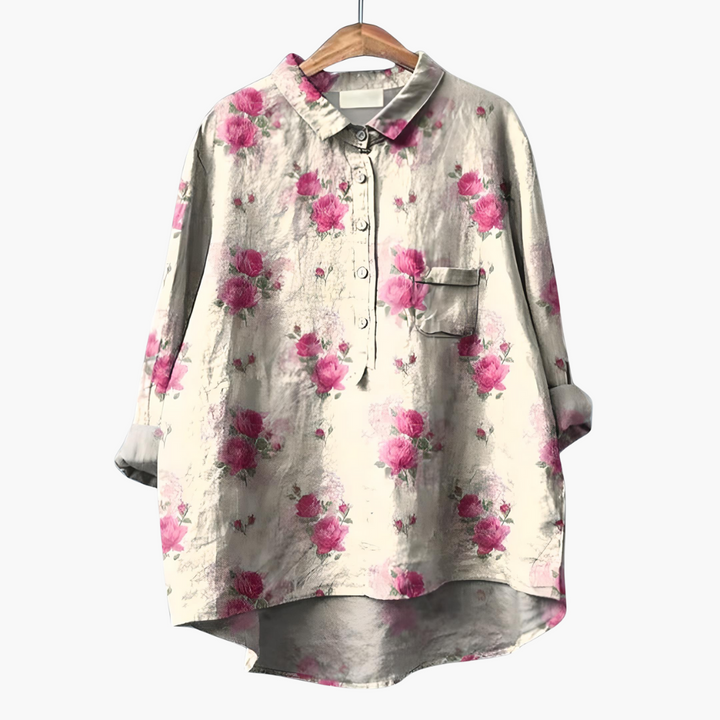 Floral Print Long Sleeve Blouse - Lightweight Summer Tops for Women, Stylish Casual Wear 5