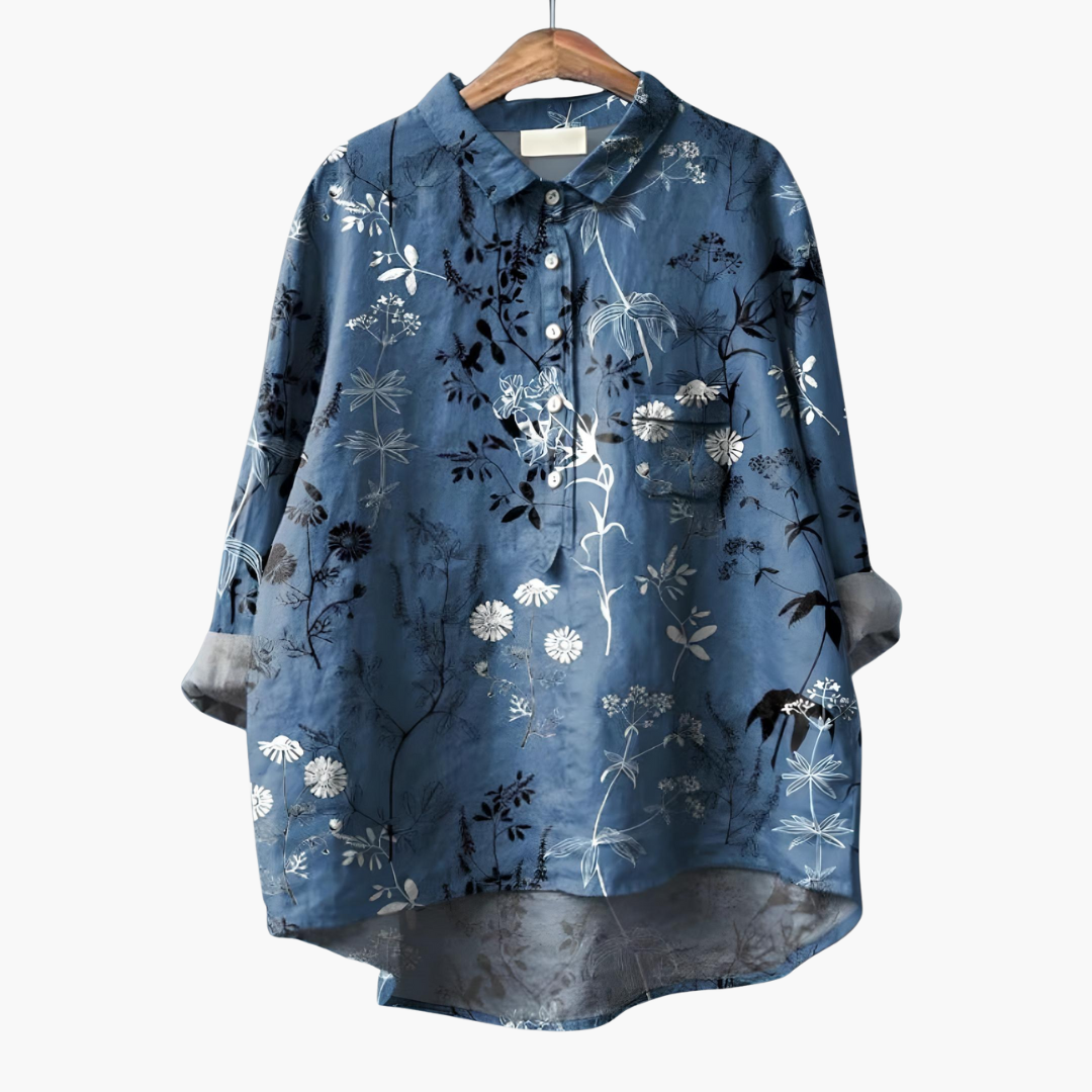 Floral Print Long Sleeve Blouse - Lightweight Summer Tops for Women, Stylish Casual Wear 7