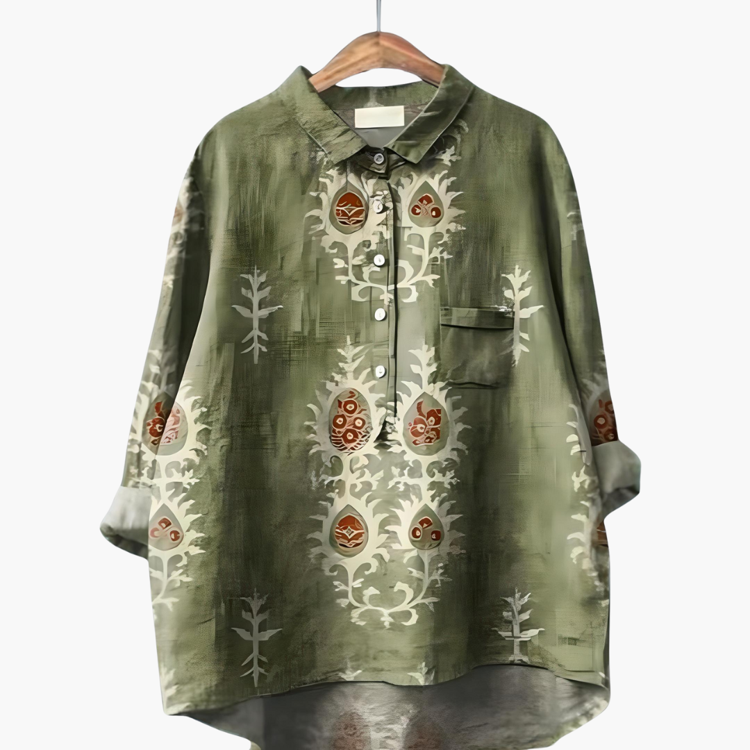 Floral Print Long Sleeve Blouse - Lightweight Summer Tops for Women, Stylish Casual Wear 8