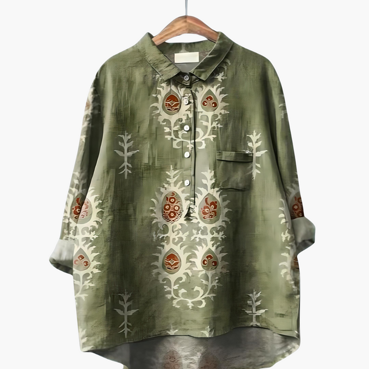 Floral Print Long Sleeve Blouse - Lightweight Summer Tops for Women, Stylish Casual Wear 8