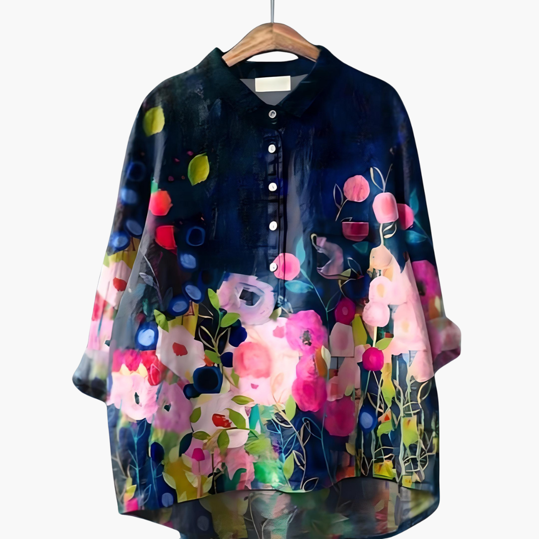 Floral Print Long Sleeve Blouse - Lightweight Summer Tops for Women, Stylish Casual Wear 9