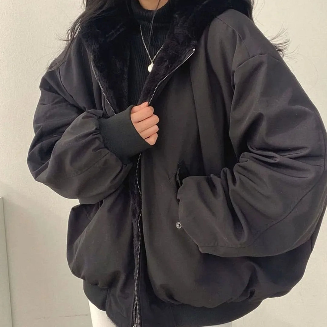 Hannah | Women's Winter Jacket Warm Double Layered Teddy Fleece Lining Oversized 1