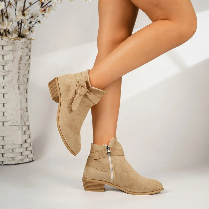 Katharina | Women's ankle boots with block heel, bow, pointed toe 6