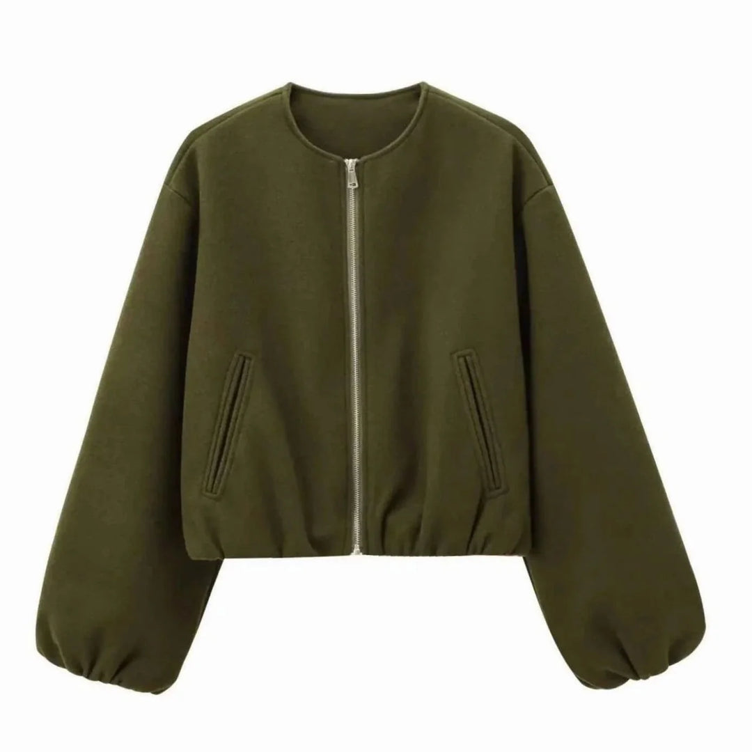 Leonie | Damen Oversized Bomberjacke mit Ballonärmeln und Reißverschluss 4