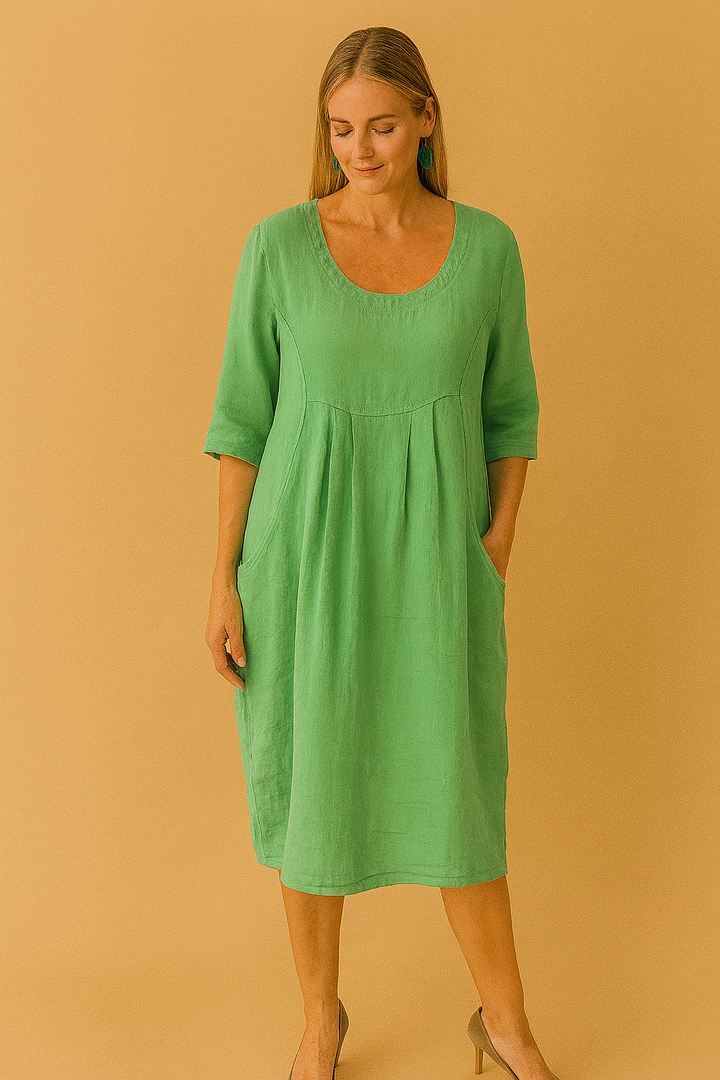 Loose Casual Blouse with Pockets and Round Neckline for Women 4