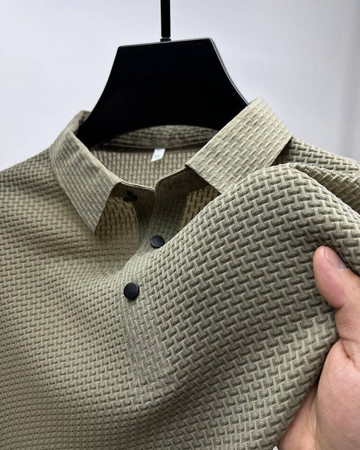 Men's Polo Shirt - Modern Fit Textured Knit for Casual Elegance and Everyday Style 5