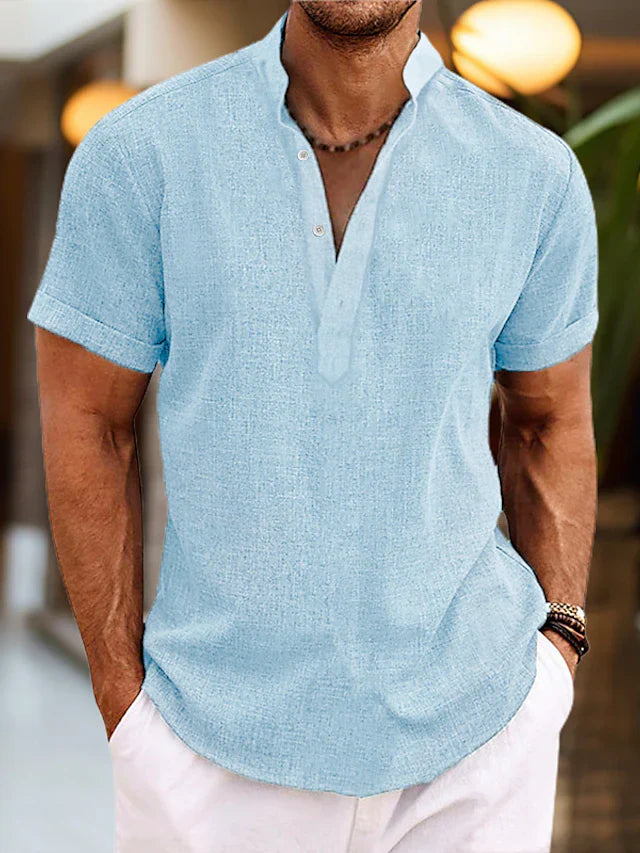 Men's Polo Shirt - Stylish V-Neck Design for Everyday Comfort and Versatile Style 1