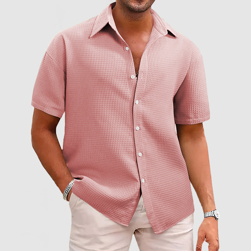 Men's Short-Sleeve Shirt - Breathable, Stylish Comfort for Casual or Business Wear 0