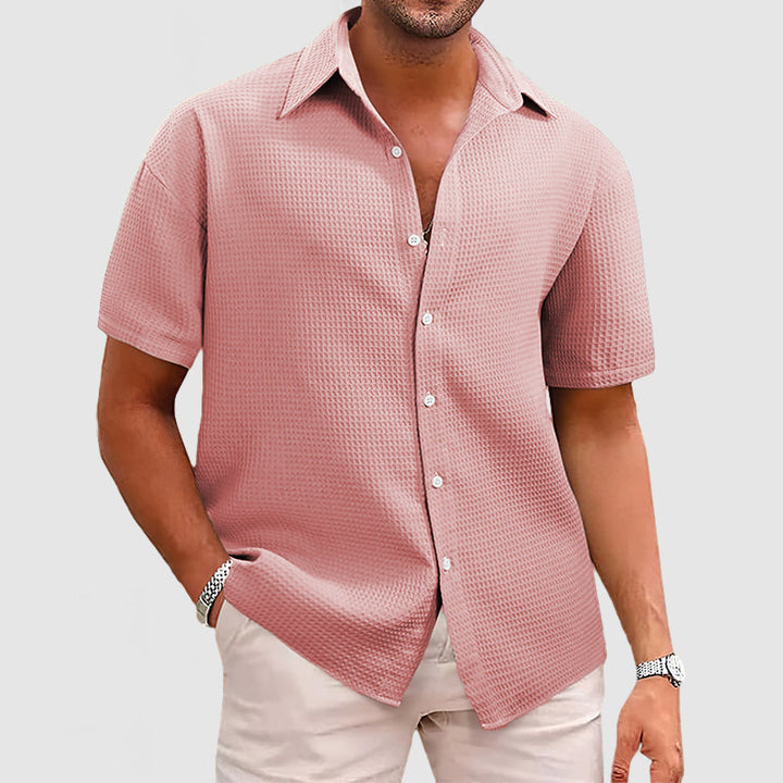 Men's Short-Sleeve Shirt - Breathable, Stylish Comfort for Casual or Business Wear 0