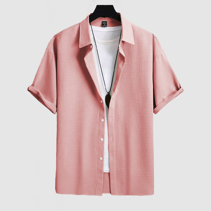 Men's Short-Sleeve Shirt - Breathable, Stylish Comfort for Casual or Business Wear 1