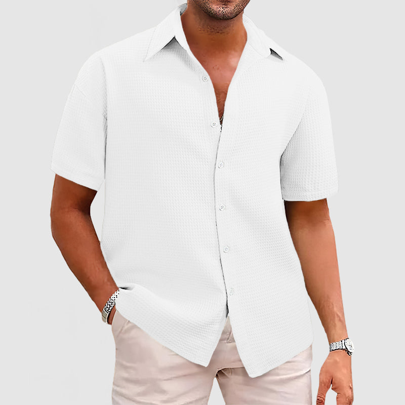 Men's Short-Sleeve Shirt - Breathable, Stylish Comfort for Casual or Business Wear 11