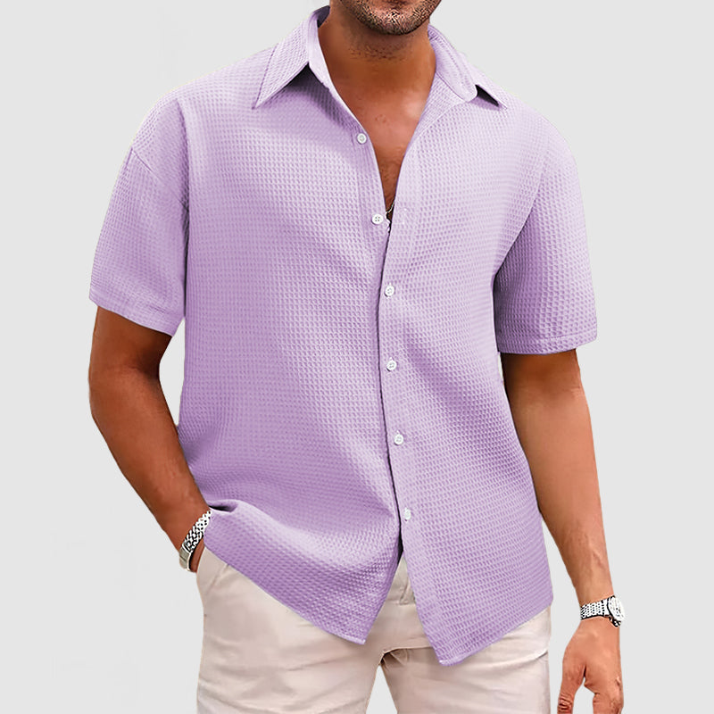 Men's Short-Sleeve Shirt - Breathable, Stylish Comfort for Casual or Business Wear 7