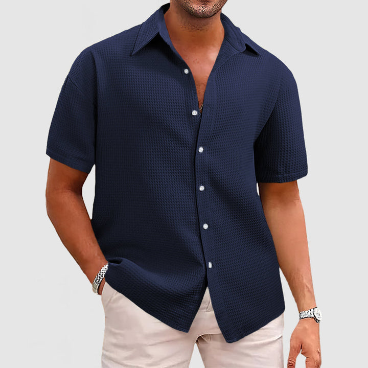 Men's Short-Sleeve Shirt - Breathable, Stylish Comfort for Casual or Business Wear 9