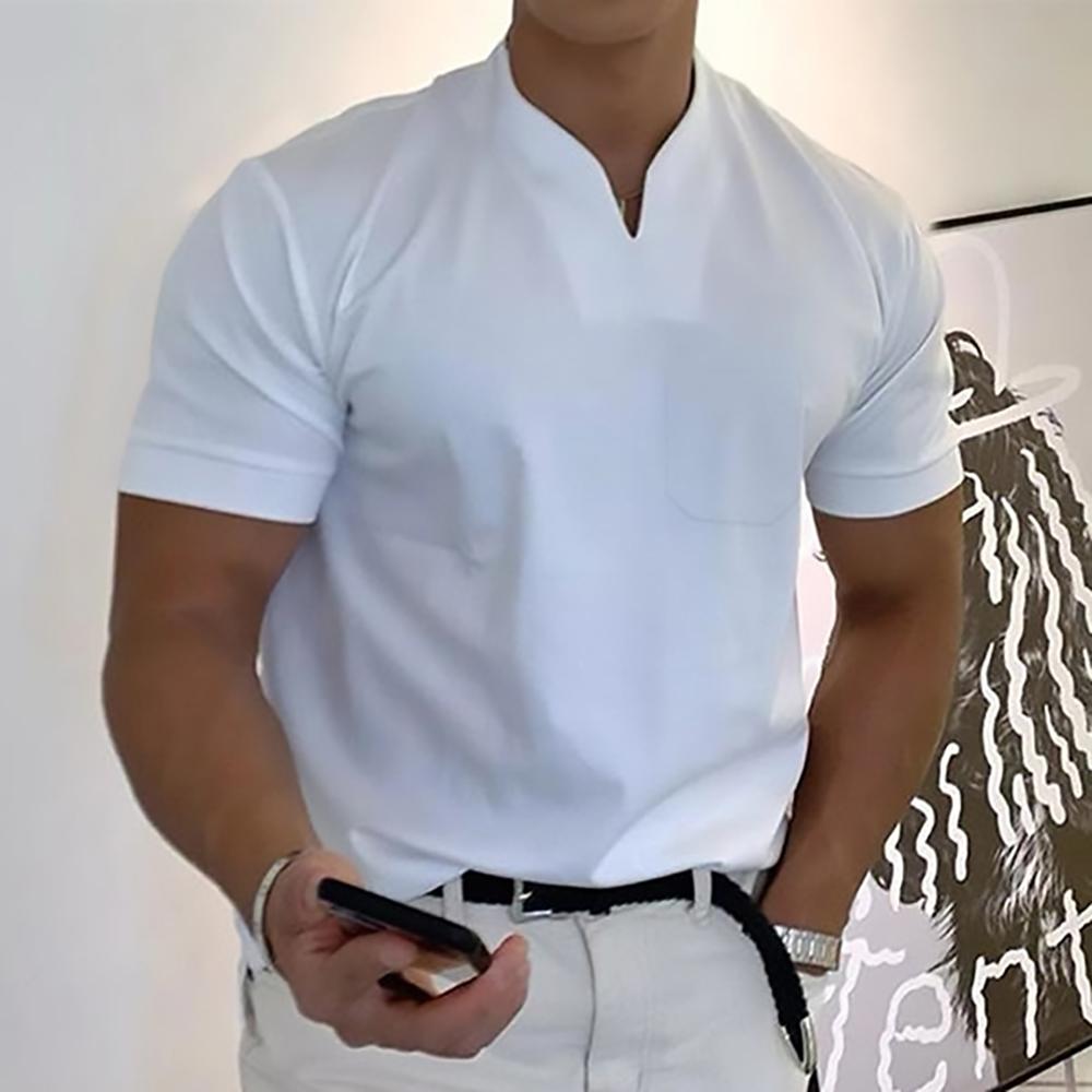Men's T Shirt Smart Casual V-Neck Short Sleeve for Everyday Wear - Stylish and Versatile Casual Shirts 0