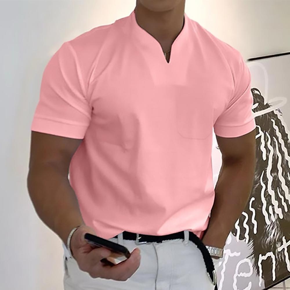 Men's T Shirt Smart Casual V-Neck Short Sleeve for Everyday Wear - Stylish and Versatile Casual Shirts 2