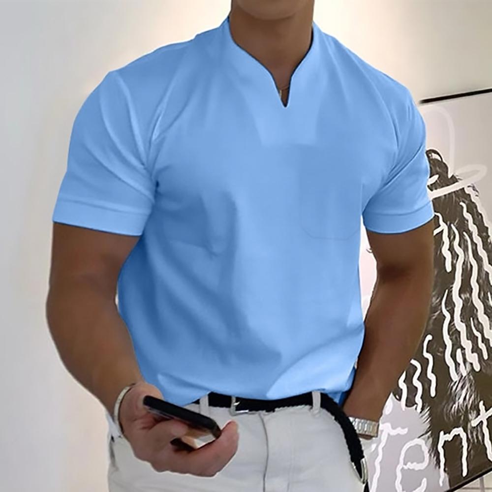Men's T Shirt Smart Casual V-Neck Short Sleeve for Everyday Wear - Stylish and Versatile Casual Shirts 5