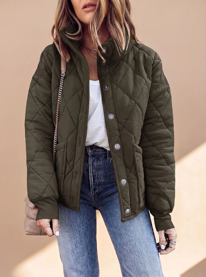 Sophie | Damen Gesteppte Übergangsjacke mit Stehkragen Knopfleiste 5
