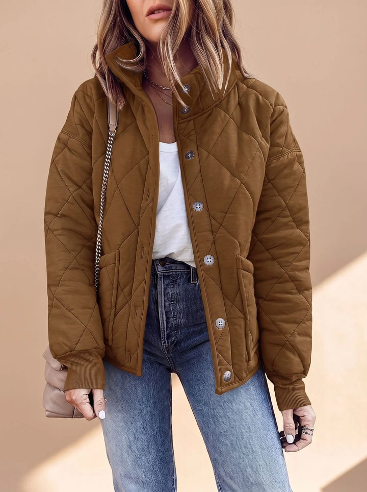 Sophie | Damen Gesteppte Übergangsjacke mit Stehkragen Knopfleiste 6