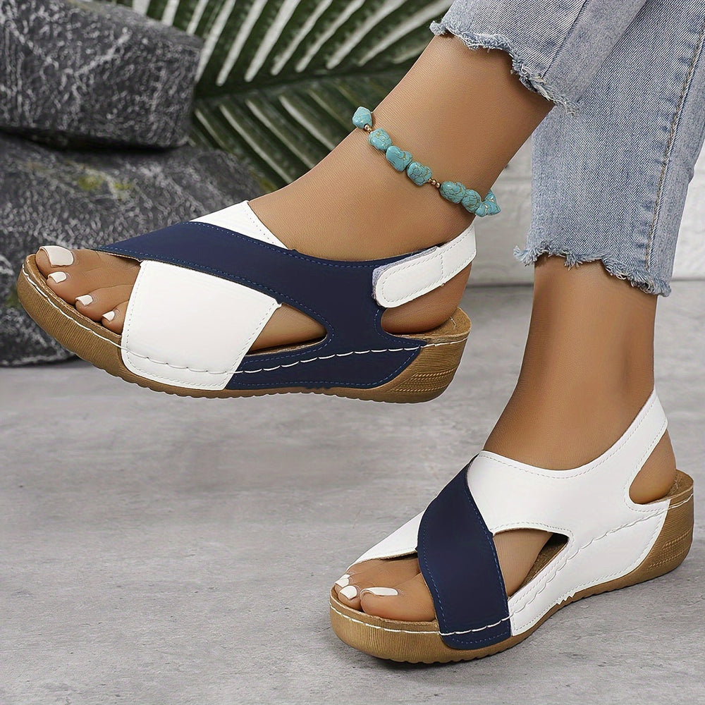 Stylish Two-Tone Women's Sandals for Summer - Comfortable Footwear for Casual Outings and Special Occasions 1
