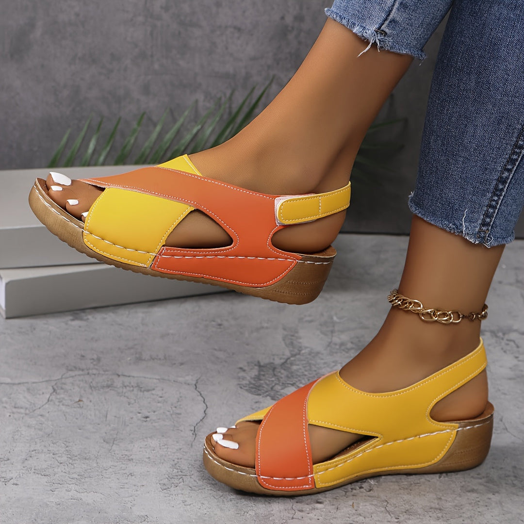 Stylish Two-Tone Women's Sandals for Summer - Comfortable Footwear for Casual Outings and Special Occasions 10