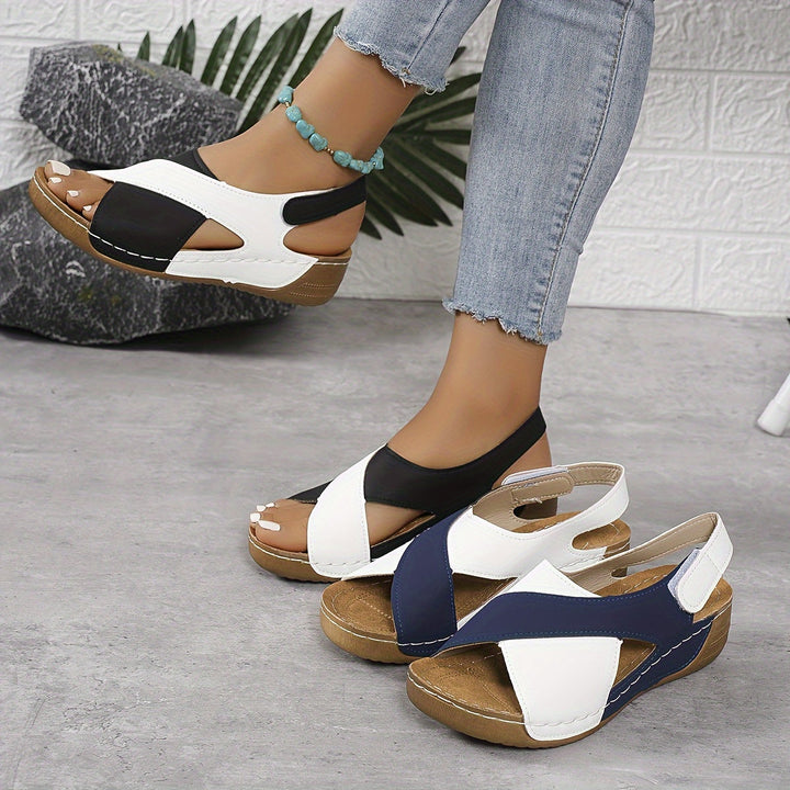 Stylish Two-Tone Women's Sandals for Summer - Comfortable Footwear for Casual Outings and Special Occasions 2