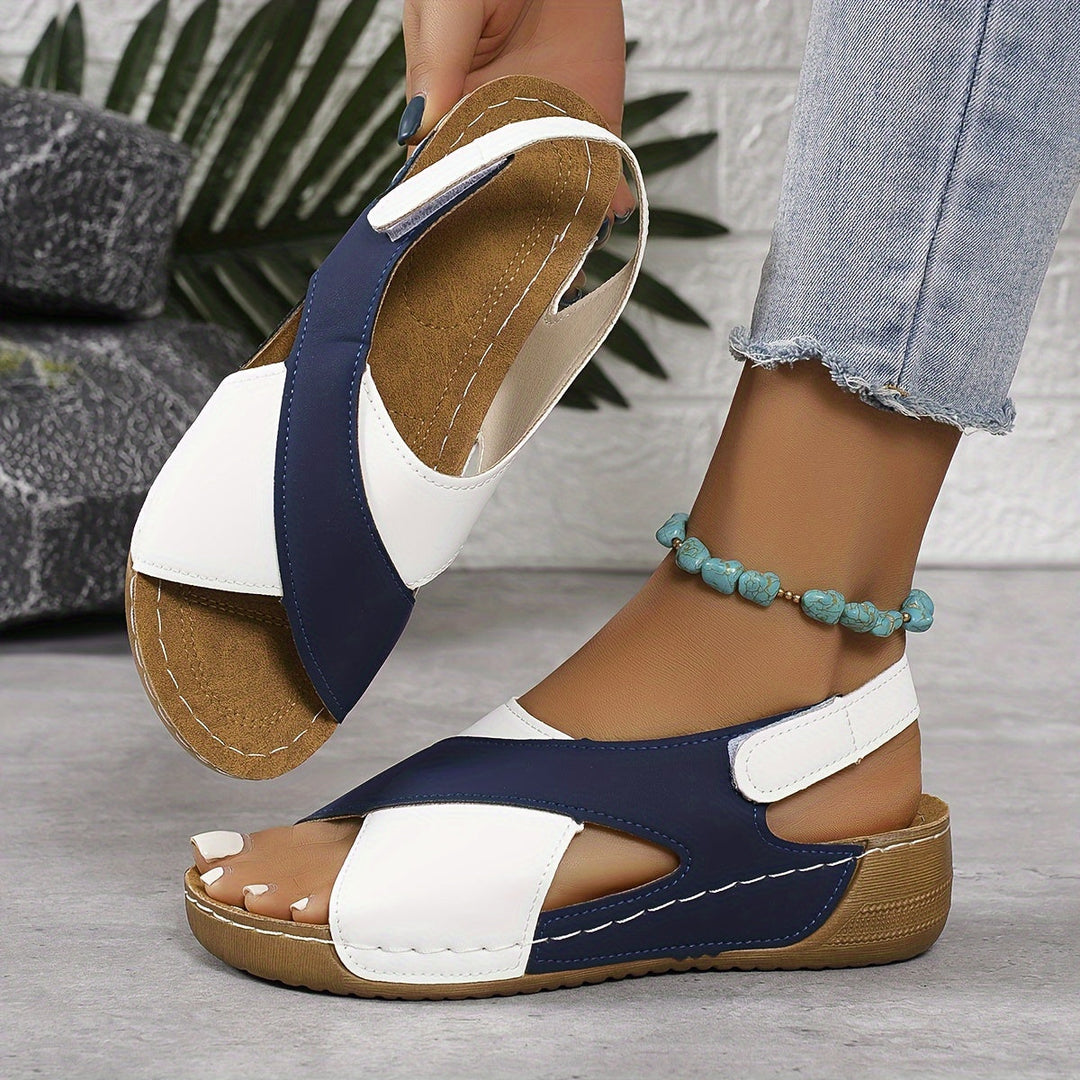 Stylish Two-Tone Women's Sandals for Summer - Comfortable Footwear for Casual Outings and Special Occasions 3