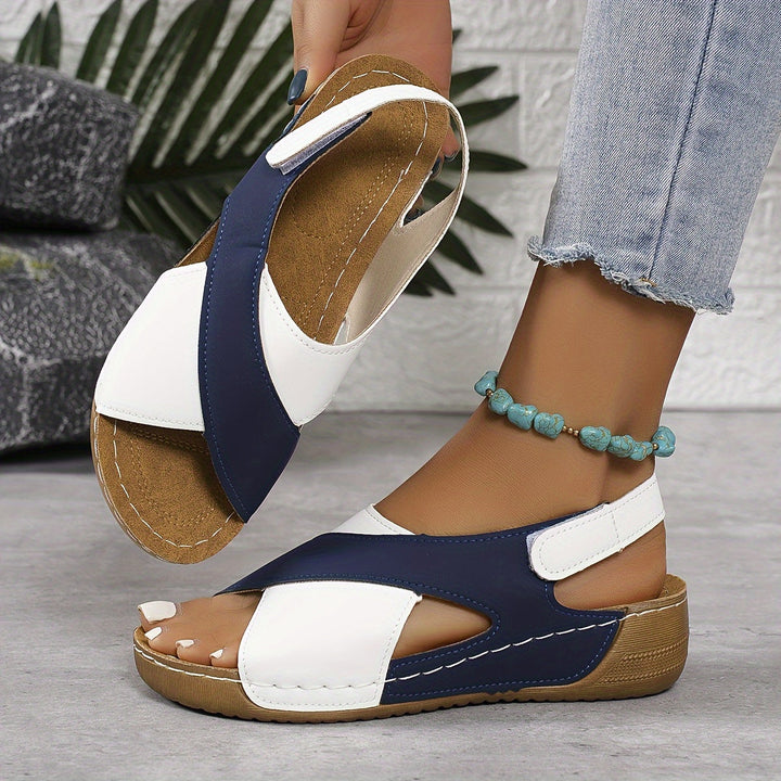 Stylish Two-Tone Women's Sandals for Summer - Comfortable Footwear for Casual Outings and Special Occasions 3