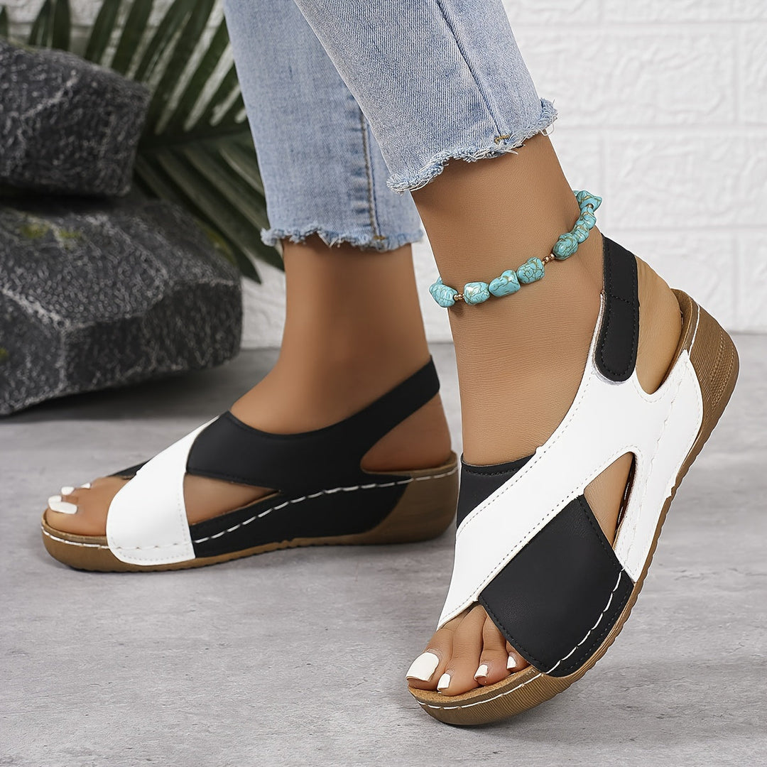 Stylish Two-Tone Women's Sandals for Summer - Comfortable Footwear for Casual Outings and Special Occasions 5