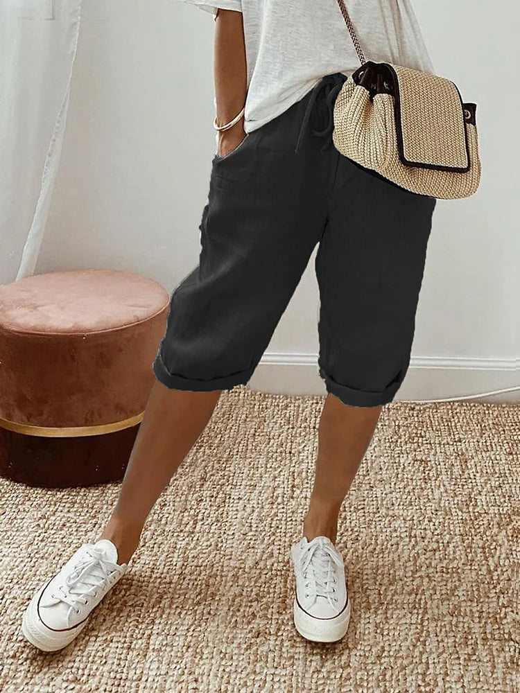 Stylish Women's Pants for Everyday Comfort with Relaxed Fit and Side Pockets 0