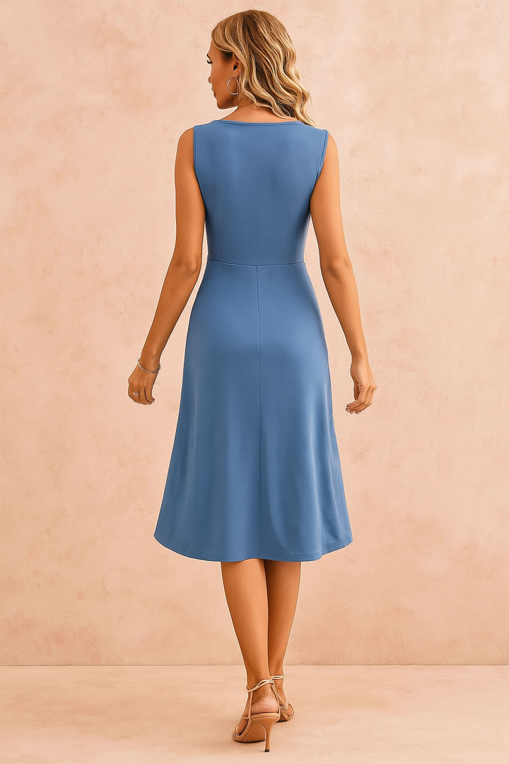 Summer Mini Dress with V-Neckline for Women - Elegant Casual Style 1