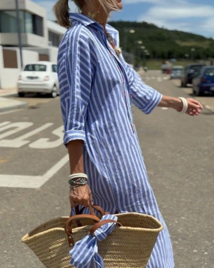 Timeless Striped Shirt Dress for Women - Elegant Summer Fashion 2