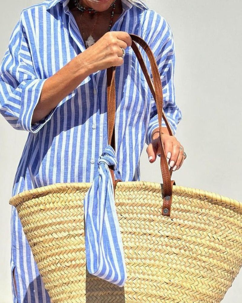 Timeless Striped Shirt Dress for Women - Elegant Summer Fashion 3