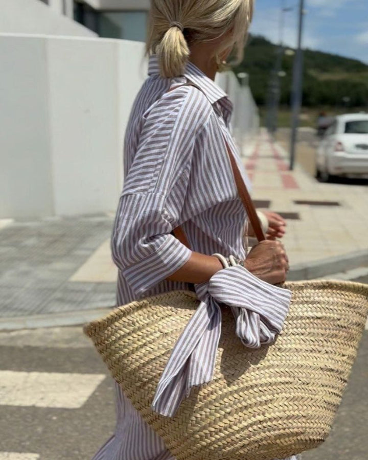 Timeless Striped Shirt Dress for Women - Elegant Summer Fashion 4