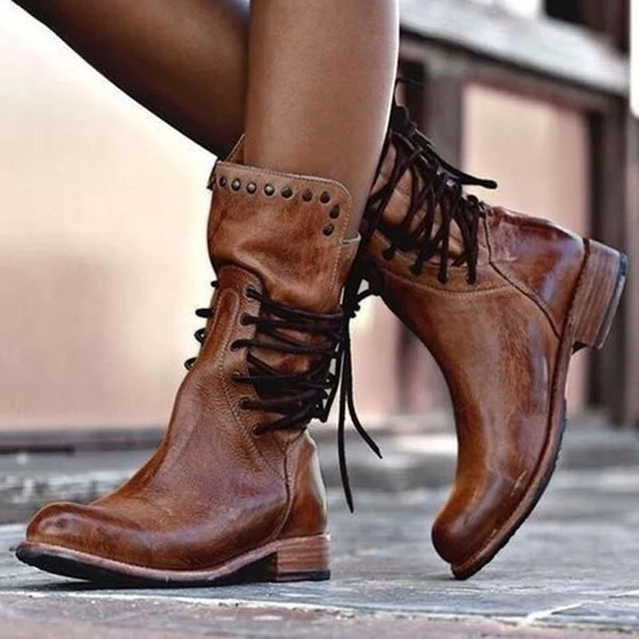 WYNONA | RUSTIKALE VINTAGE LEDERSTIEFEL 0