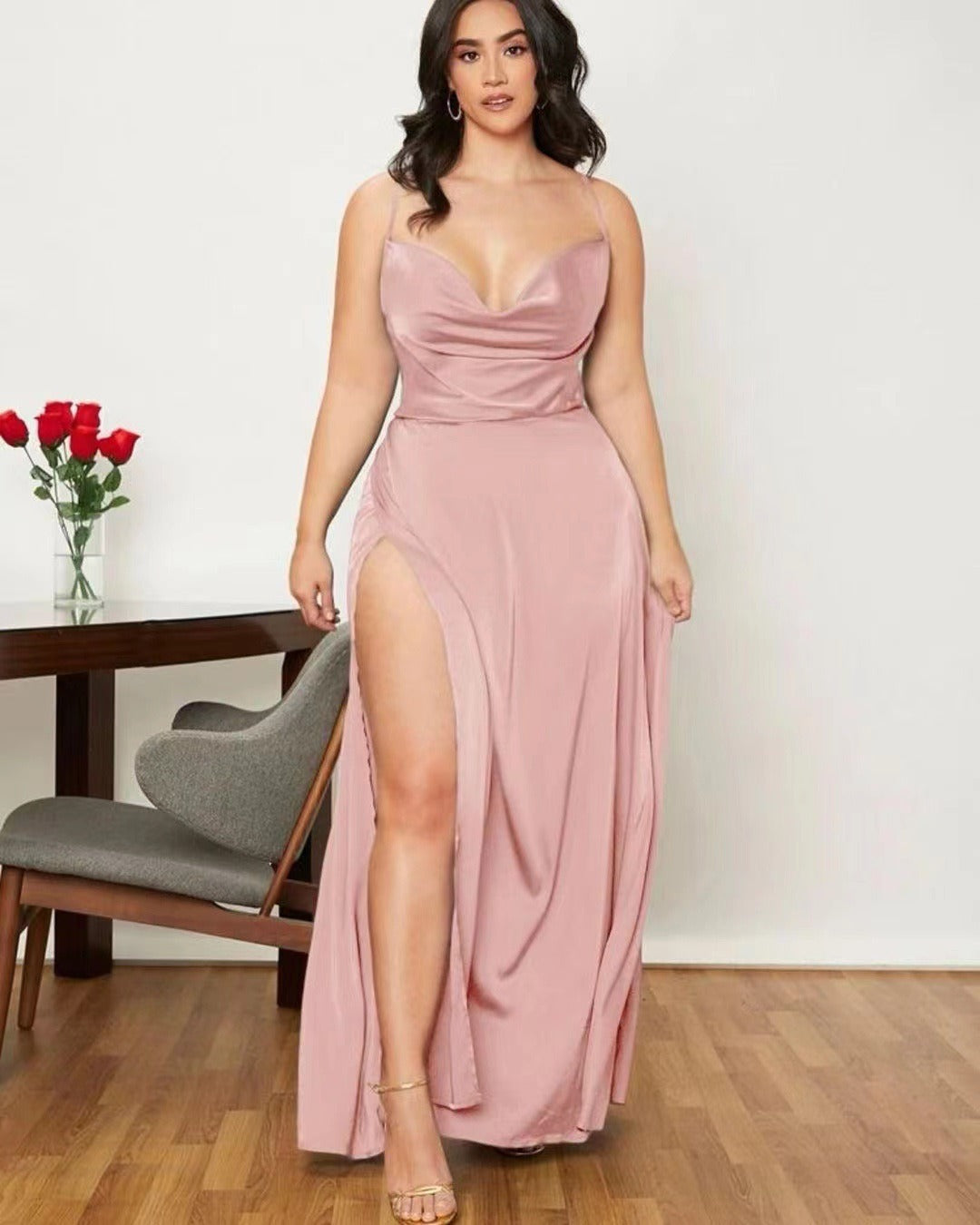 Maxi Dress for Women with Leg Slit - Elegant Long Dress for Any Occasion