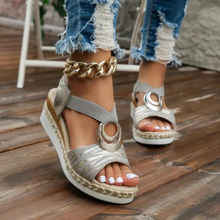 Women Sandals - Textured Strap Espadrille Sandals for Casual Summer Footwear 1