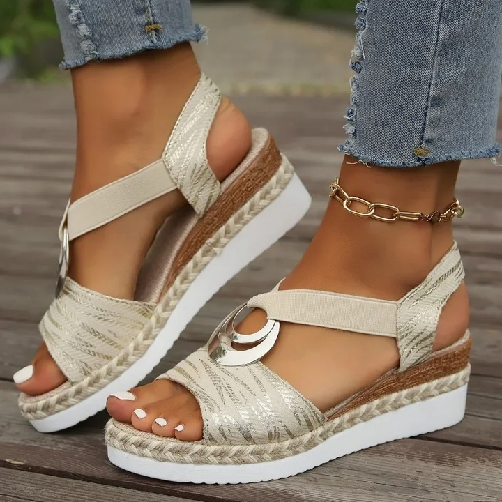 Women Sandals - Textured Strap Espadrille Sandals for Casual Summer Footwear 4