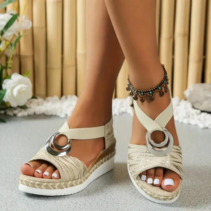 Women Sandals - Textured Strap Espadrille Sandals for Casual Summer Footwear 5