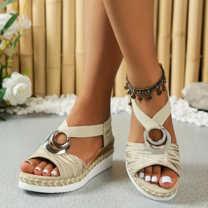 Women Sandals - Textured Strap Espadrille Sandals for Casual Summer Footwear 5