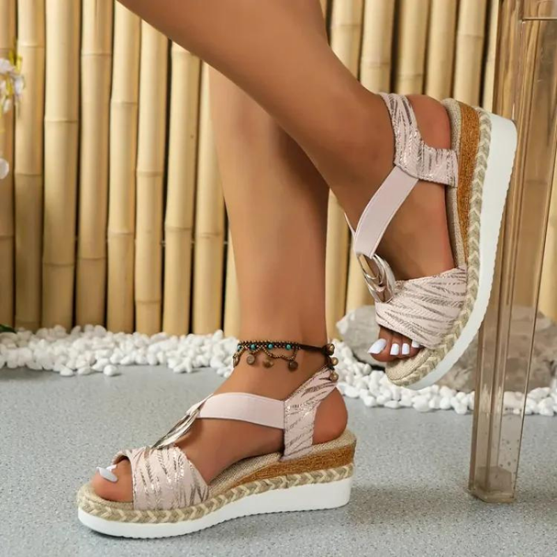 Women Sandals - Textured Strap Espadrille Sandals for Casual Summer Footwear 9