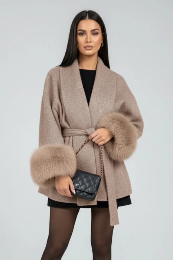 Women’s Belted Full Length Coat with Waist Tie 0