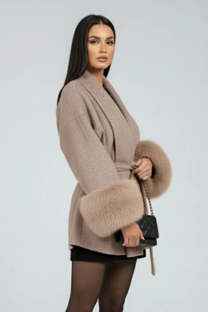 Women’s Belted Full Length Coat with Waist Tie 2