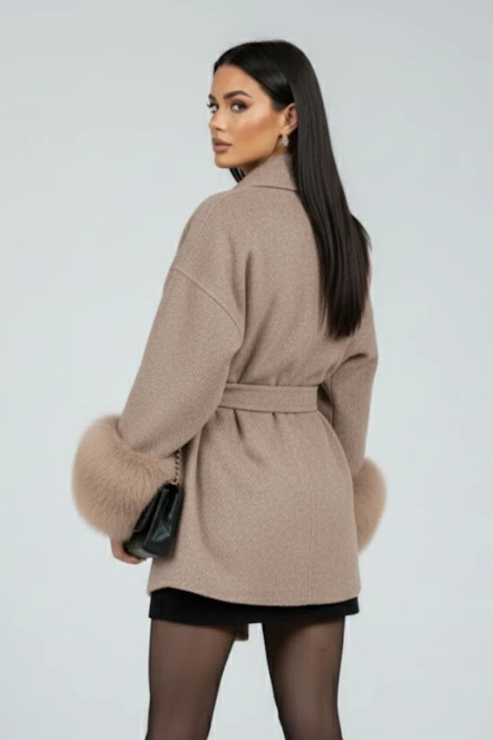 Women’s Belted Full Length Coat with Waist Tie 3