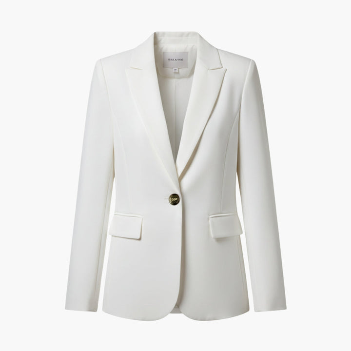 Women's Black Blazer for Versatile Style, Notched Lapel & Button Closure, Chic Tailored Fit for Work & Casual Outings 1