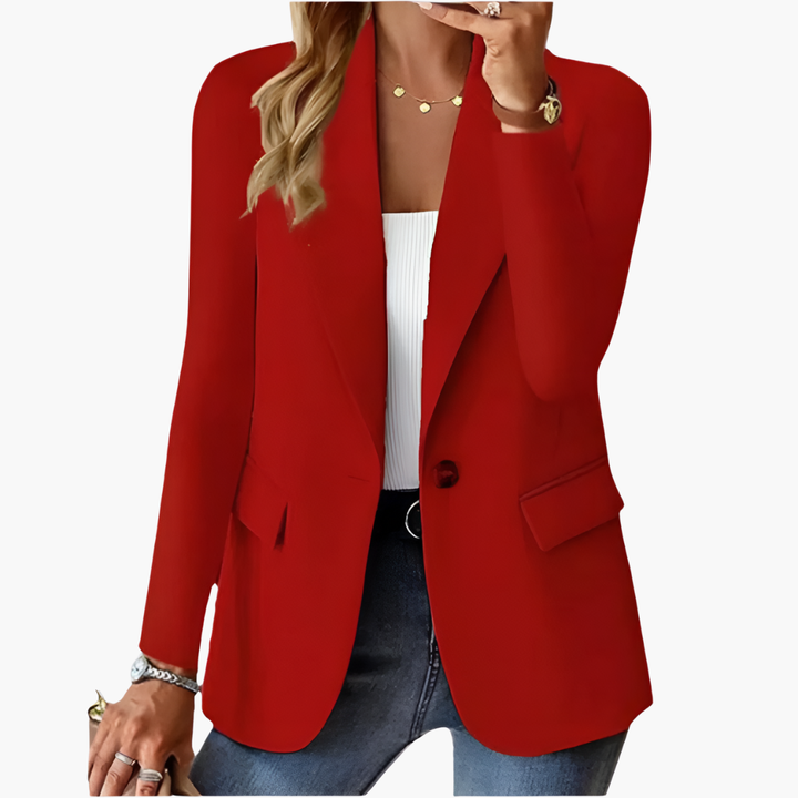 Women's Black Blazer for Versatile Style, Notched Lapel & Button Closure, Chic Tailored Fit for Work & Casual Outings 2