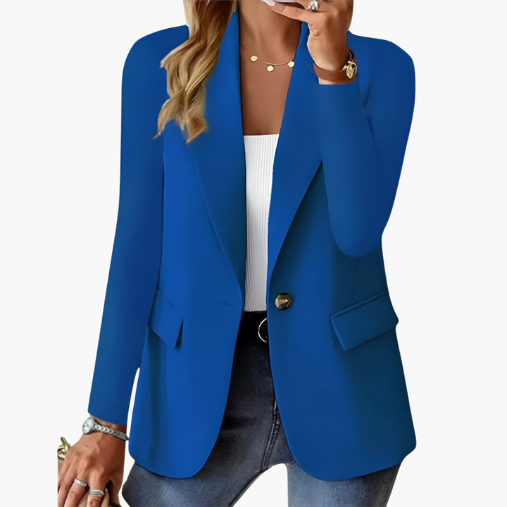 Women's Black Blazer for Versatile Style, Notched Lapel & Button Closure, Chic Tailored Fit for Work & Casual Outings 3